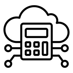 Cloud computing technology icon with calculator graphics